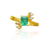 0,72 Karat Smaragd und Diamant Bypass 18K Gold Ring