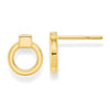 14K Yellow Gold Open Circle Post Earrings