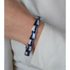 Bracelet en platine avec saphir bleu et diamants de 21 carats dans le style Art Déco