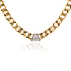 3.1 Carat Diamond Trillion In 14K Gold Cuban Chain Choker Necklace