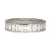 Bague de mariage en diamant naturel taille baguette de 4 carats, sertie en canal en platine