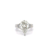 4,86 Karat Birnenschliff Diamant 18K Weiß Filigran Vintage Verlobungsring