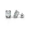 Boucles d'oreilles en diamant taillé émeraude de 8 carats TW cultivé en laboratoire | Certifié IGI