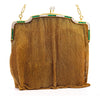 Antike Art Deco Abendtasche aus 18 Karat Gold mit Mesh und Smaragd-Diamant-Rahmen