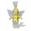 Pendentif Chérubin Ange Chapelet en Or 10K Diamant