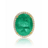Bague en or massif 18k sertie d'une émeraude ovale de 10 carats certifiée GIA