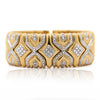Retro 3 Carat Diamond Italian 18K Gold Vintage Cuff Bangle