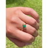 0.72 Carat Emerald and Diamond Bypass 18K Gold Ring