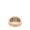 0.76CT Colombian Emerald and Inlaid Opal 14k Yellow Gold Ring