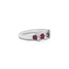 0.77 Round Cut Ruby and Diamond Platinum Cluster Band Ring