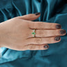 0.86 Carat Vibrant Green Oval Cut Emerald & Diamond in 14KY Gold Statement Ring