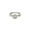 0.91 Carat Natural Diamond 10K White Gold Twisted Shank Ring