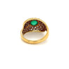 1 Carat Vintage Cabochon Cut Natural Emerald Ring in 18k yellow gold