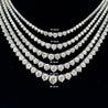 10-30 Carat Total Diamond 14K White Gold Graduating Riviera Tennis Necklace