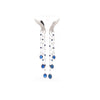 10 Carat Blue Sapphire & Diamond Dangle Drop Ear Climb Chandelier Earrings