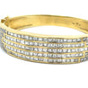 10 Carat TW Diamond Encrusted Multi Row Bangle Bracelet in 18K Yellow Gold