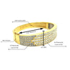 10 Carat TW Diamond Encrusted Multi Row Bangle Bracelet in 18K Yellow Gold