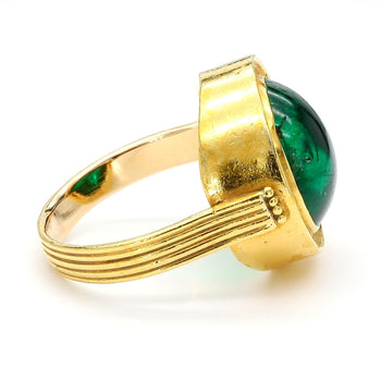 10 carat Colombian Emerald AGL Certified Egyptian Revival 14K Gold Ring – Assay Jewelers