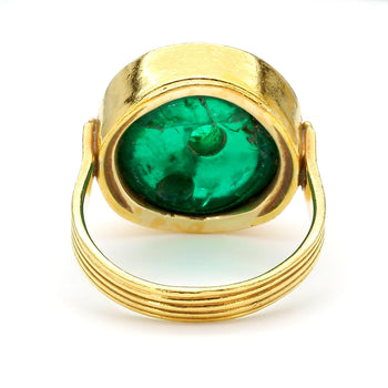 10 carat Colombian Emerald AGL Certified Egyptian Revival 14K Gold Ring – Assay Jewelers