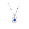 10.36 قيراط قطع بيضاوي بدون تسخين سريلانكا قلادة {Blue Sapphire Drop Pendant Necklace}