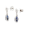 10.38 Carat Blue Sapphire and Diamond 18K White Gold Drop Earrings