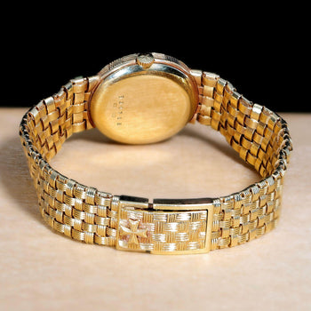 Vacheron Constantin 25mm 18K Gold Basketweave Dial Watch 1970s Full Set – Assay Jewelers