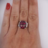 10.96 Carat Rubellite Tourmaline and Diamond Accent Platinum Ring