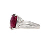 10.96 Carat Rubellite Tourmaline and Diamond Accent Platinum Ring