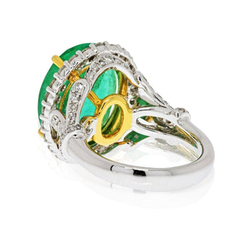 11 carat Colombian Emerald and Diamond Ring in 18k solid white gold – Assay Jewelers