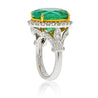 11 carat Colombian Emerald and Diamond Ring in 18k solid white gold