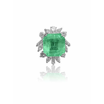 11.54 carat Colombian Emerald and Baguette Diamond Pendant in Platinum – Assay Jewelers