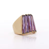 12 Carat Baguette Cut Amethyst 18K Gold Italian Cocktail Ring