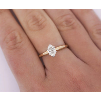 1/2 Carat Marquise Diamond Solitaire 2-tone 14K Gold Ring – Assay Jewelers