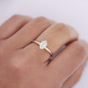 1/2 Carat Marquise Diamond Solitaire 2-tone 14K Gold Ring