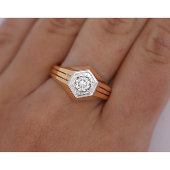 1/2 Carat Round Diamond Solitaire Unisex Ring in 14K Yellow Gold – Assay Jewelers