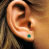 1/2 Ct Natural Emerald 3-Prong 14K Gold Round Stud Earrings