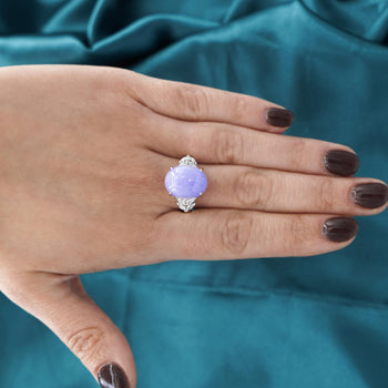 12.86 Carat Lavender A Jade & Diamond Platinum Cocktail Ring – Assay Jewelers