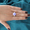 12.86 Carat Lavender A Jade & Diamond Platinum Cocktail Ring