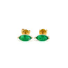 1/2ct Natural Emerald Marquise 8MM Stud Earrings 14K Gold