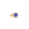 13.83 Carat No Heat Sri Lanka Blue Star Sapphire Solitaire Bezel 18K Men's Ring