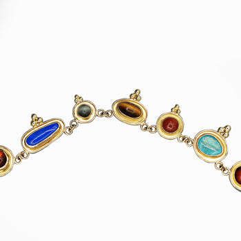 14K Gold Multi-Gemstone 24 Inch Necklace Cats-Eye – Assay Jewelers