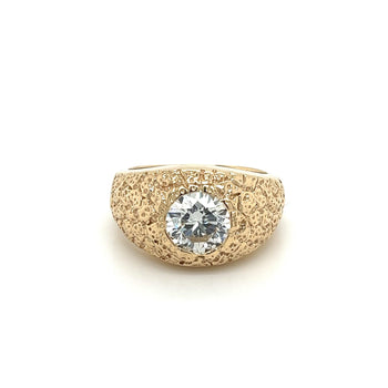 Bague pour homme style pépite en or 14 carats avec diamant de laboratoire 2 carats – Assay Jewelers