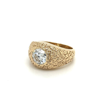 Bague homme style pépite en or 14K avec diamant de laboratoire 2 carats – Assay Jewelers