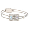 14K Kunzite and Aquamarine Vintage Charm Bangle Bracelet