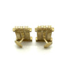 14K Solid Brushed Gold Signed Mignon Faget signed Cuff Links