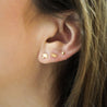 14K Solid Gold Crown Cartilage Single Stud Earring