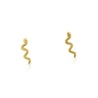 14K Solid Gold Snake Stud Earrings In Screw Back Closure