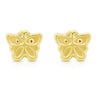 14K Solid Yellow Gold Dainty Butterfly Stud Earrings Screw Back Closure