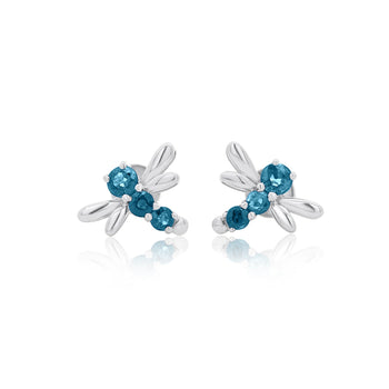 14K White Gold Dragonfly Stud Earrings | Emerald, Ruby, Diamond – Assay Jewelers