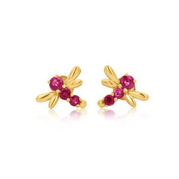 14K White Gold Dragonfly Stud Earrings | Emerald, Ruby, Diamond – Assay Jewelers